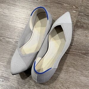 Rothy's Gray and Blue Pointed Flats
